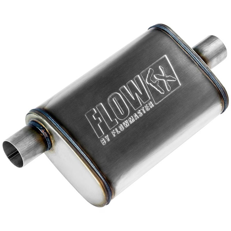 Flowmaster Flow FX Chambered Muffler â€“ 2.25â€ Offset In / 2.25â€ Center Out â€“ Moderate Sound â€“ Stainless Steel â€“ Affordable Performance for Modern Trucks, Muscle Cars & Daily Drivers (71225) - Image 1